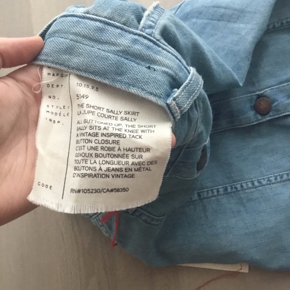 Current/Elliott "Short Sally" Basic Retro Denim Skirt in Light Wash Chambray - Picture 6 of 9